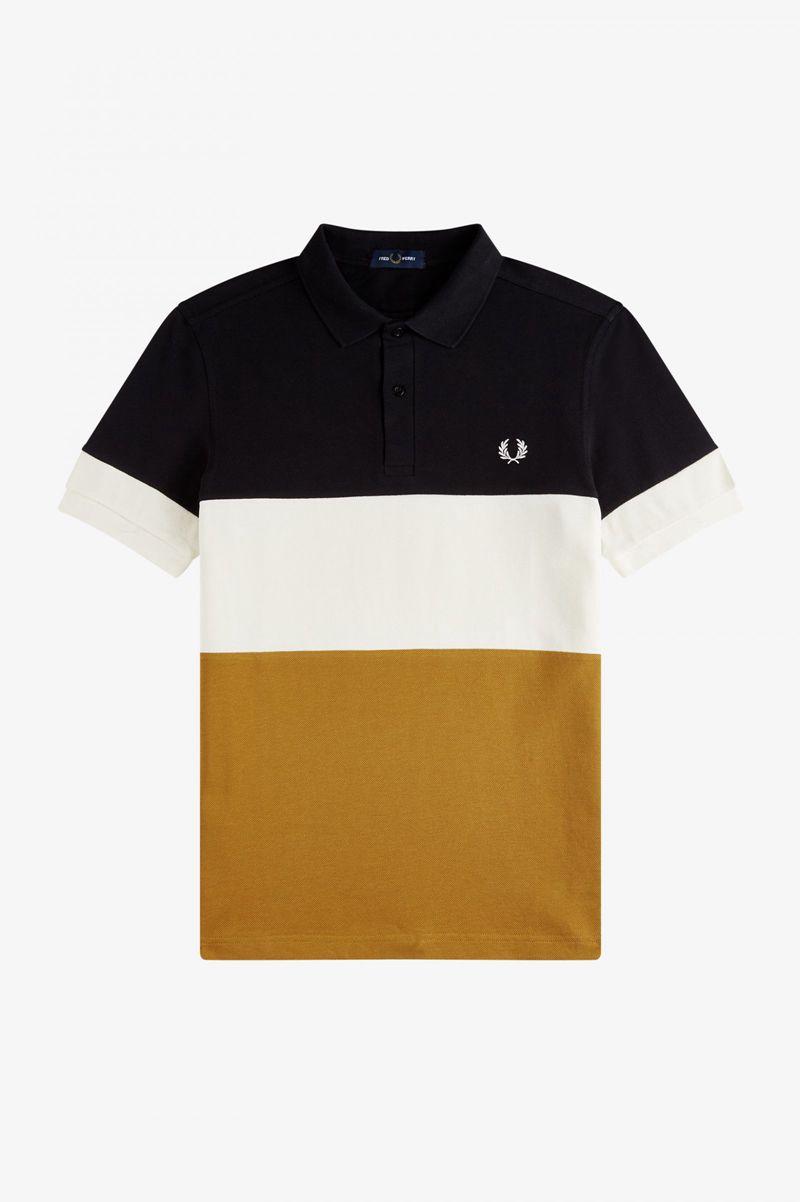 Camel Fred Perry Colour Block Polo Men's Shirts | PH 1489OKIR